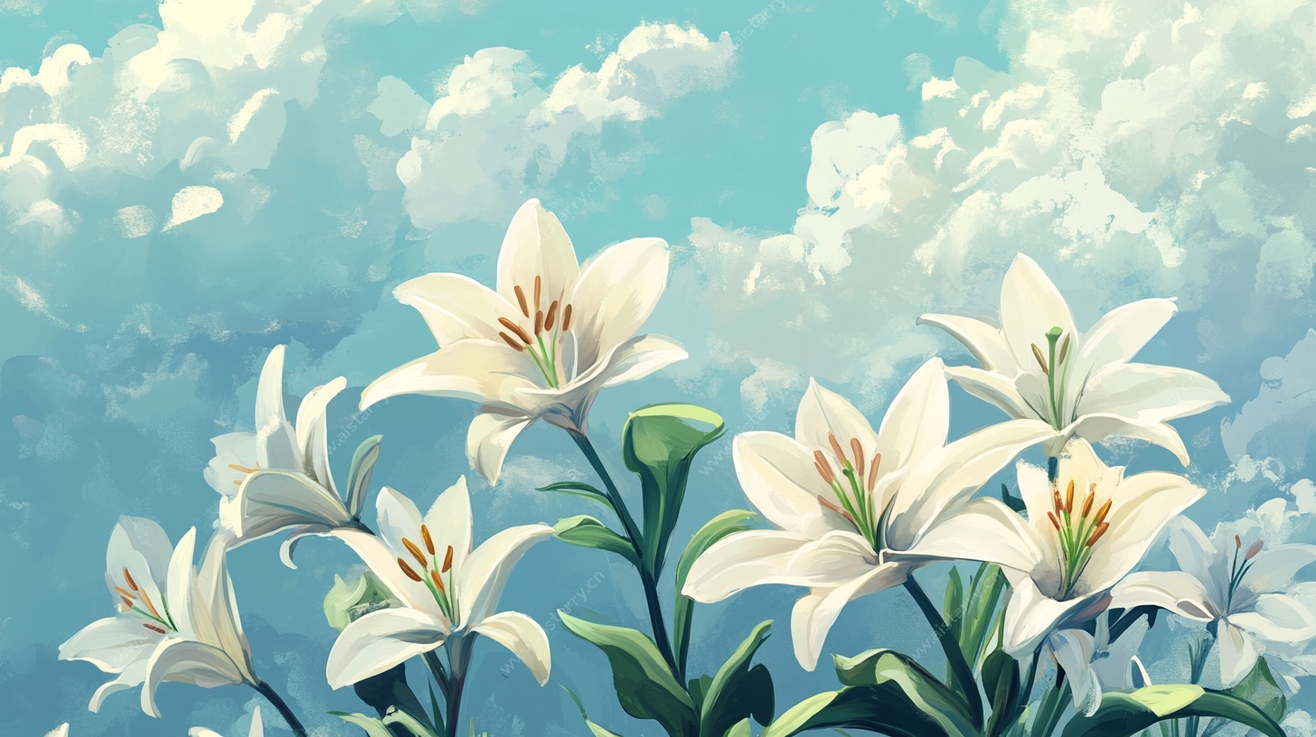 绽放的白色百合花