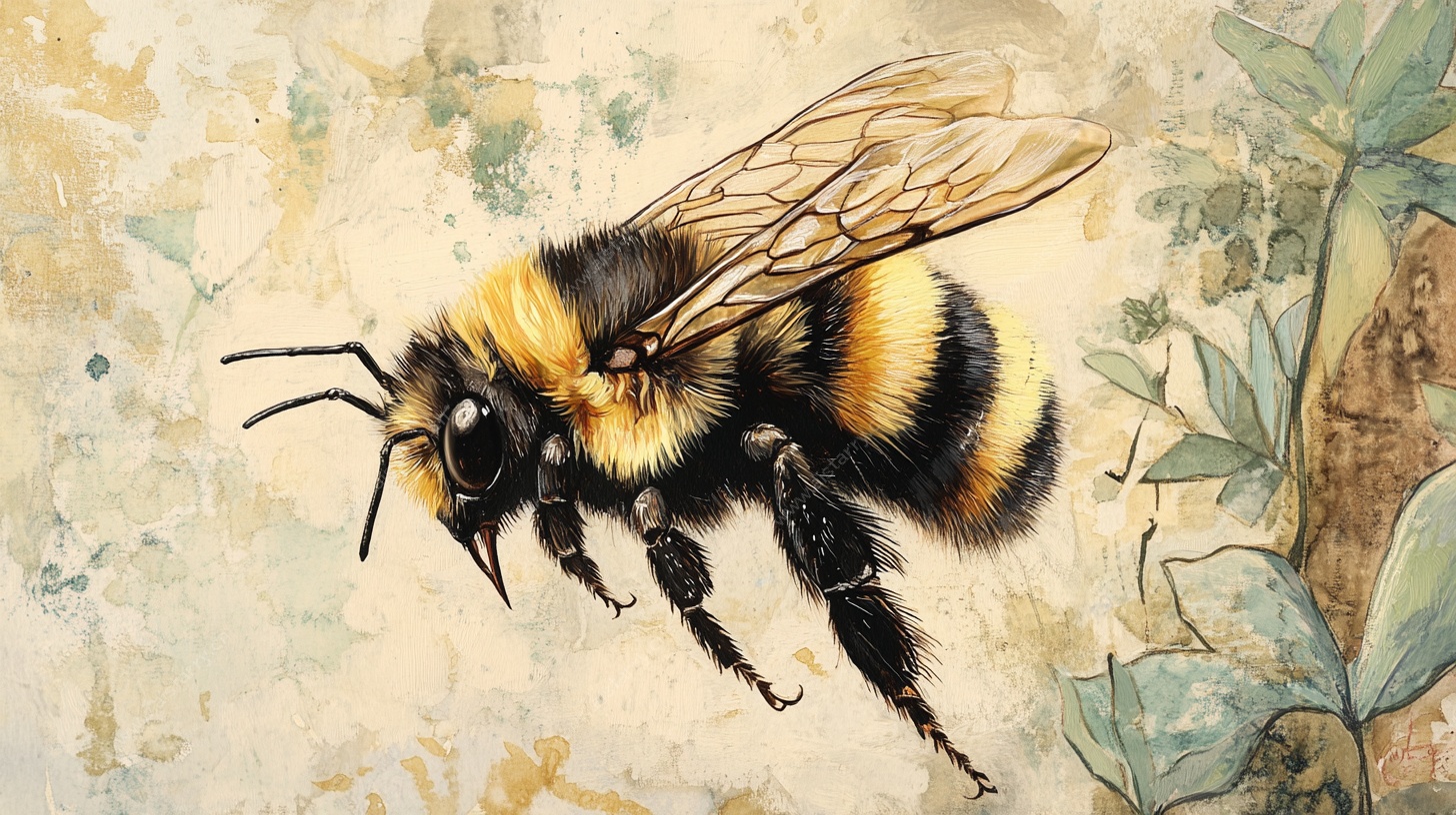 手绘大黄蜂插画