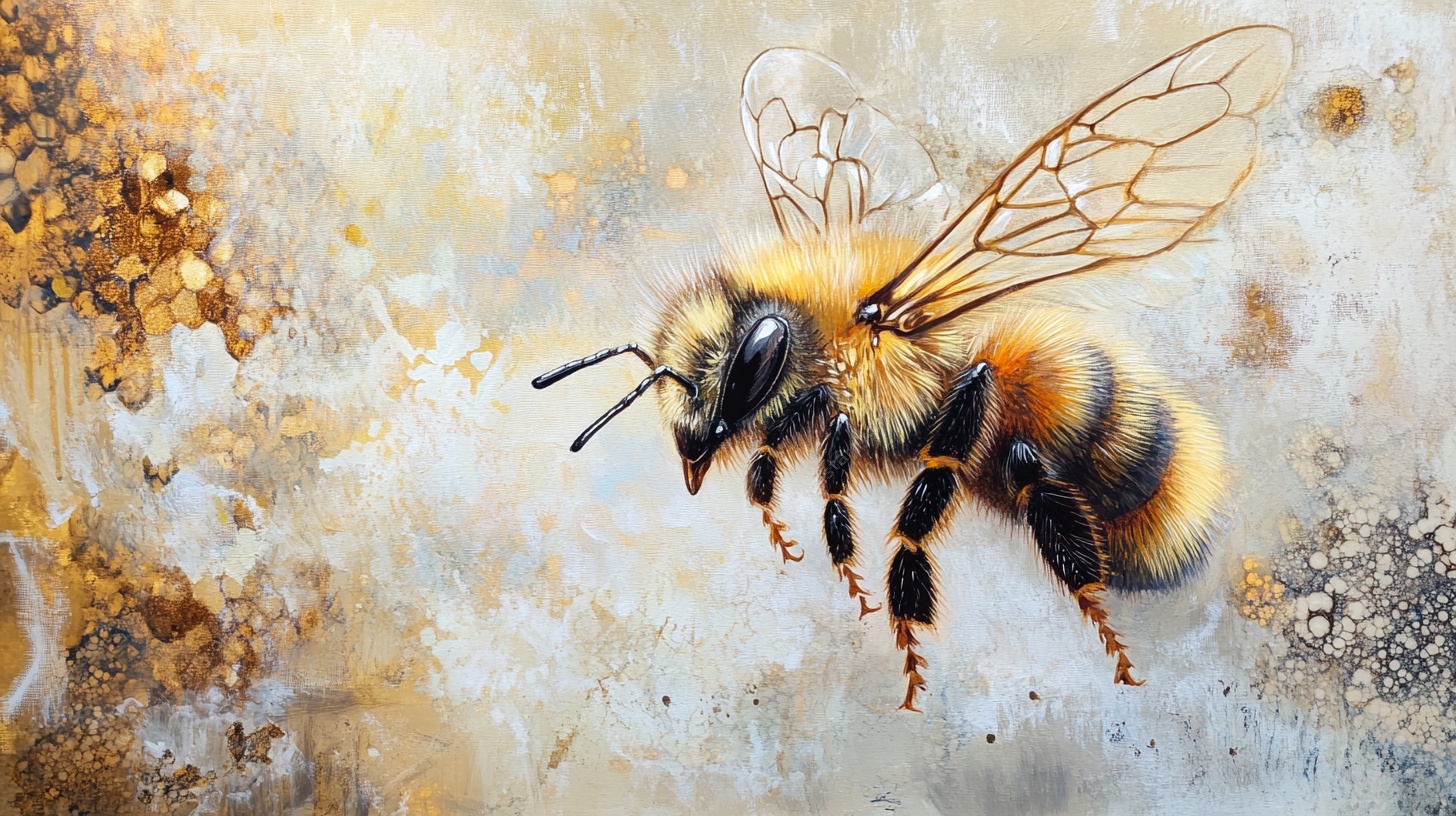 蜜蜂微距特写艺术图像