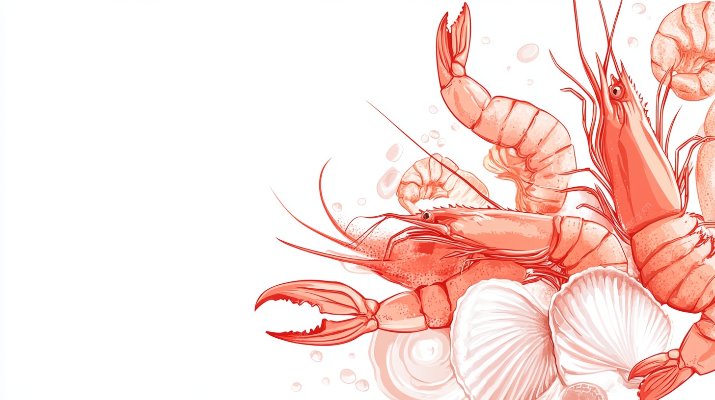 红色海鲜插画