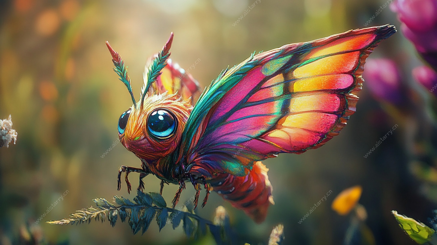 梦幻彩翼昆虫特写