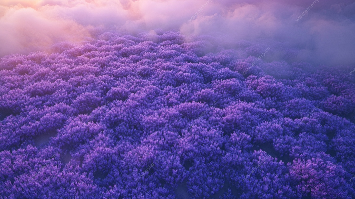 梦幻紫色花海景观