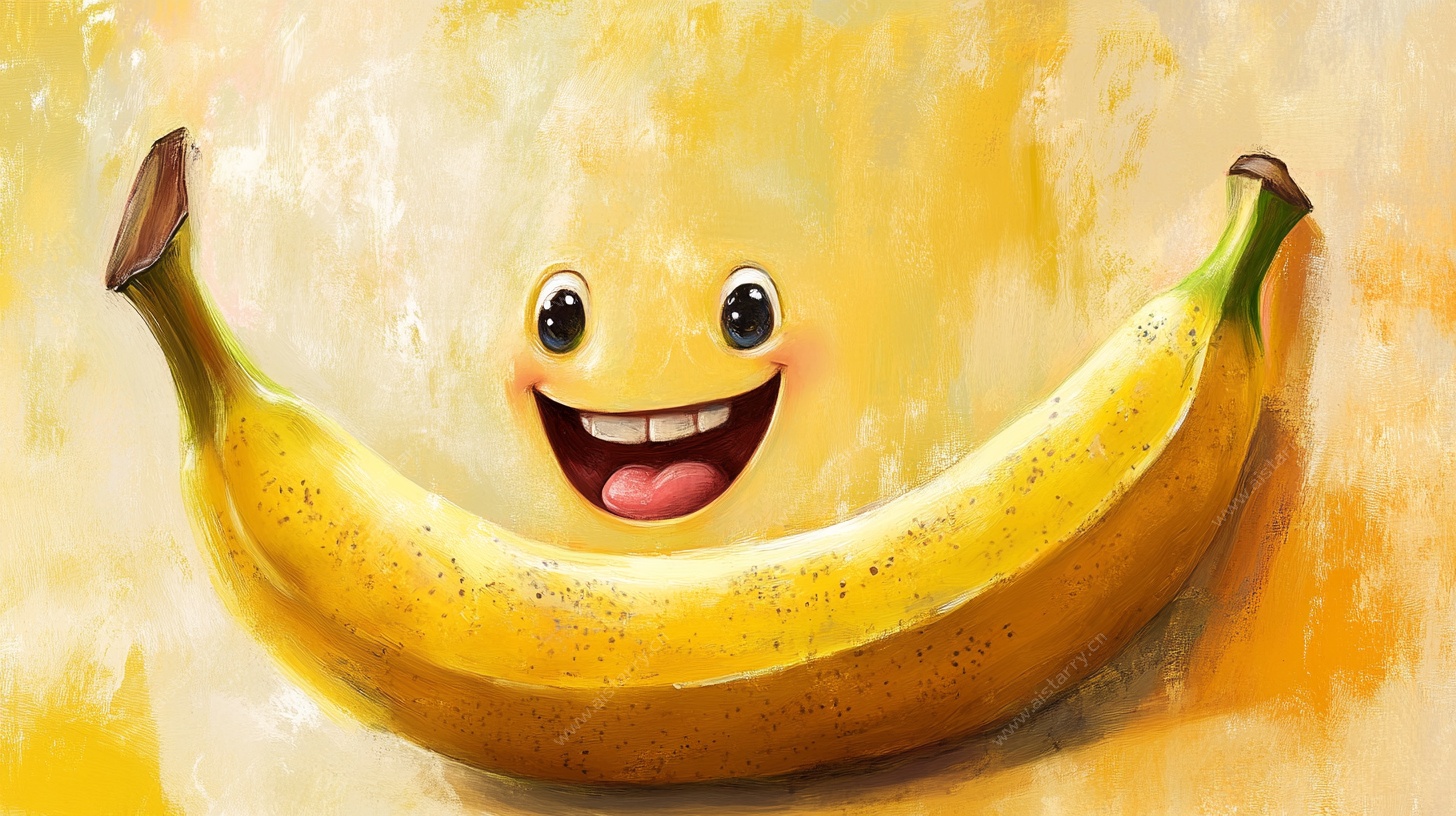 微笑的香蕉插画
