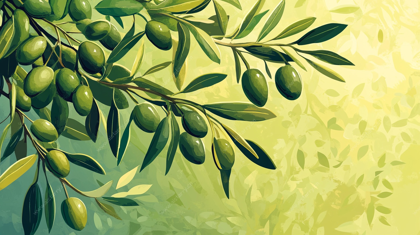 橄榄枝插画
