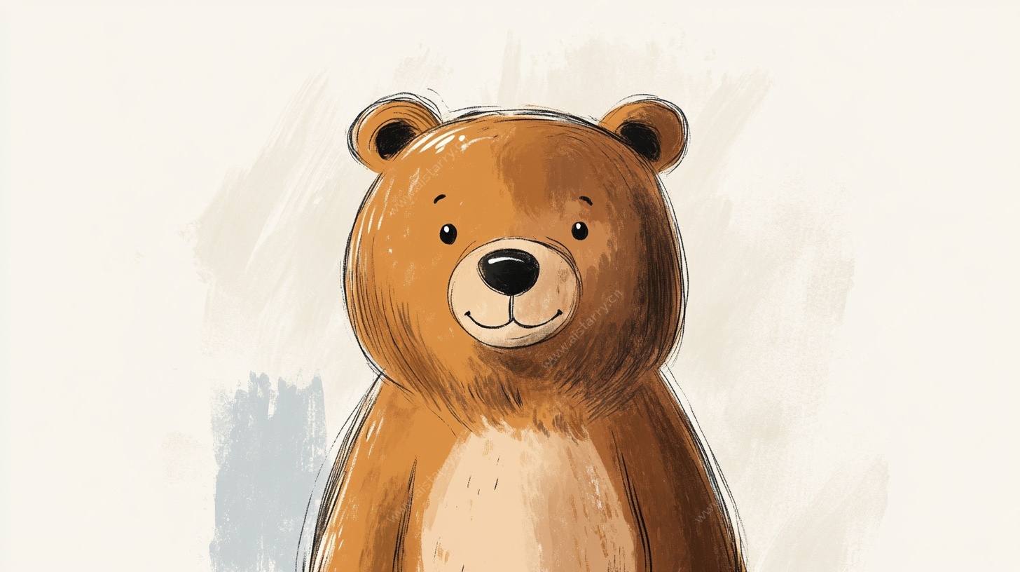 可爱卡通棕熊头像插画