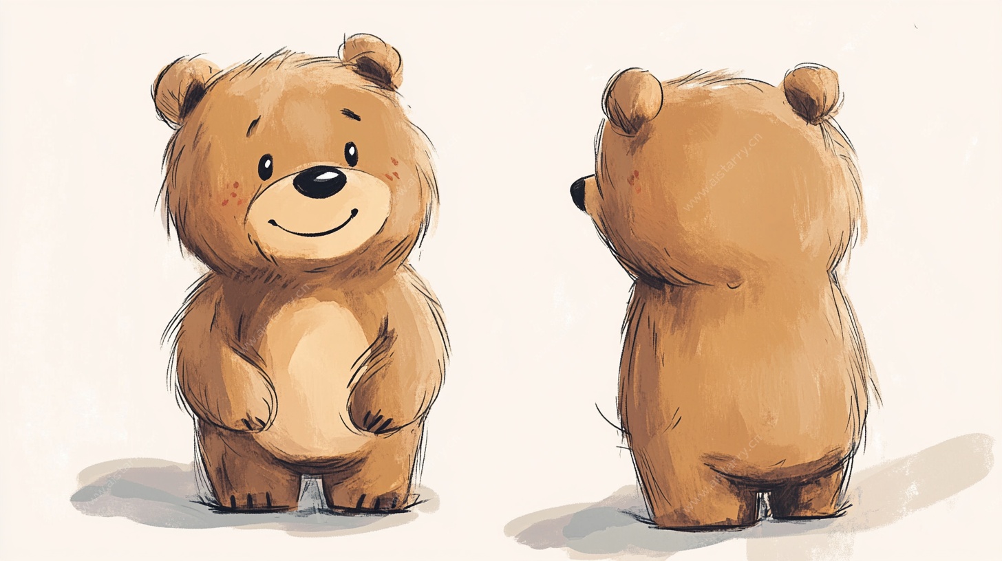 可爱小熊的正反两面形象