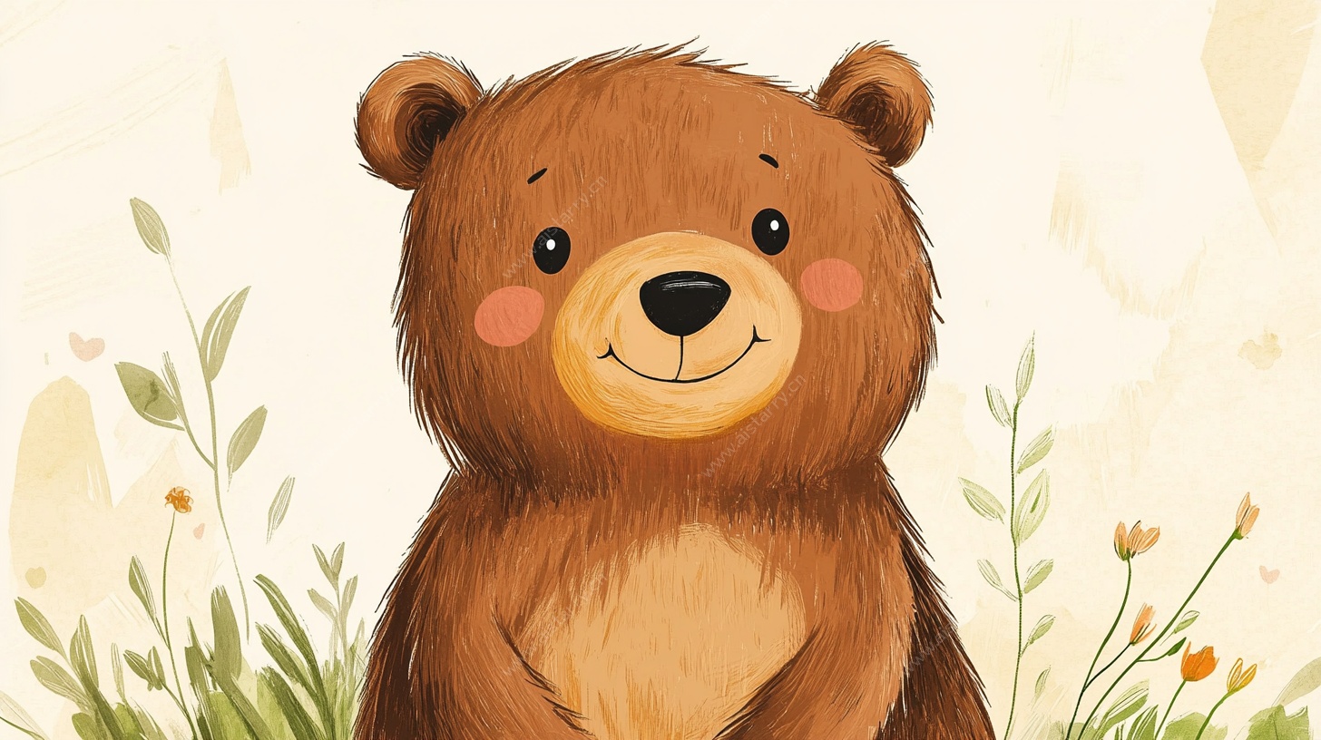 可爱小熊的自然萌趣瞬间