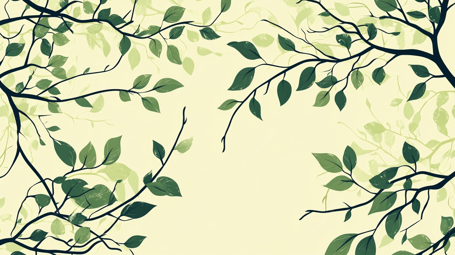 清新绿叶树枝背景图