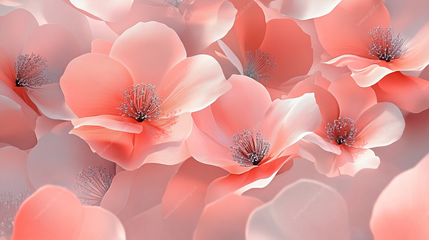 梦幻粉色花朵背景图