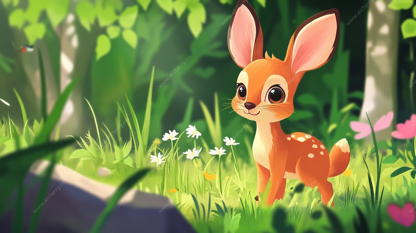 森林中的可爱小鹿