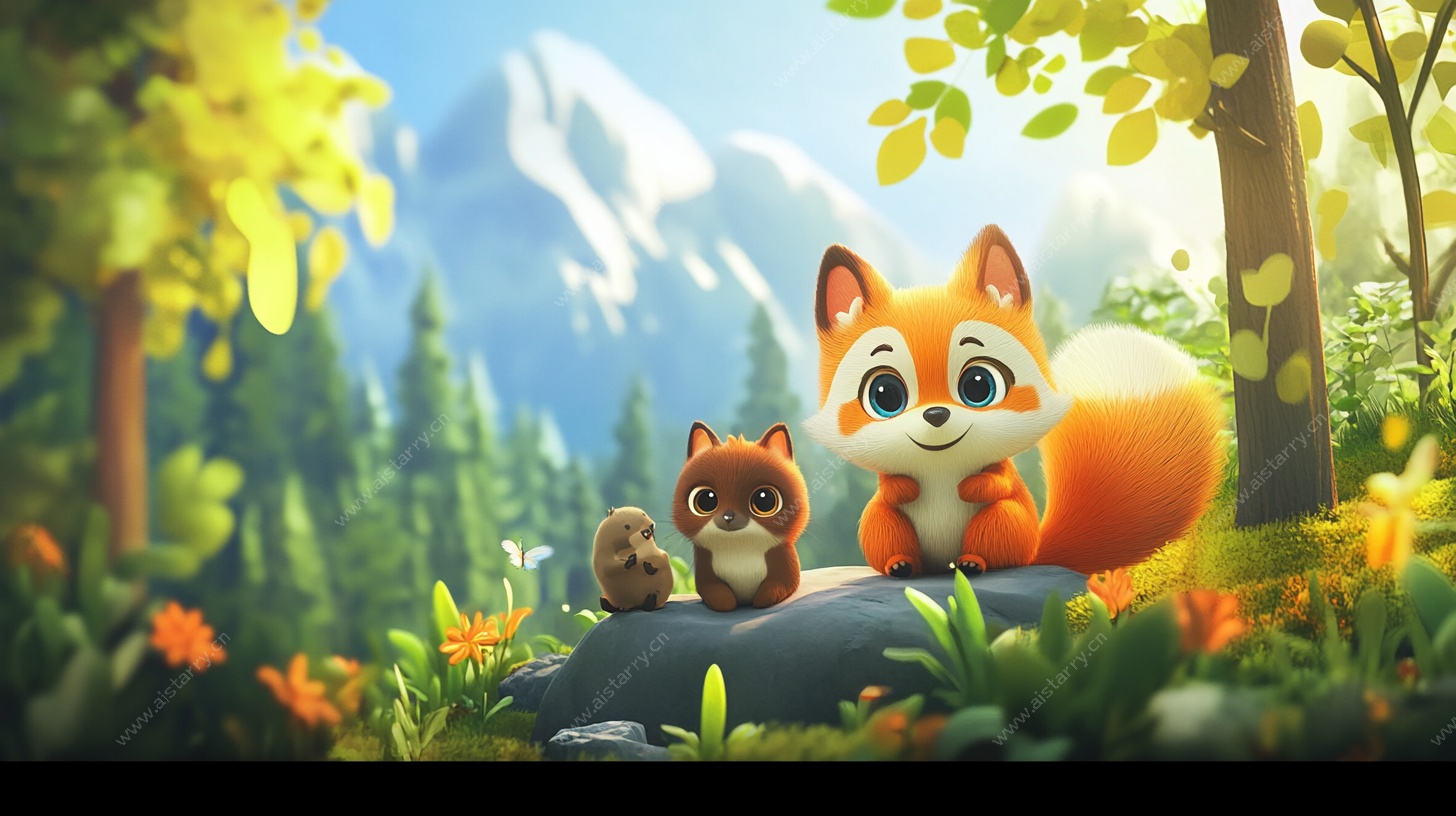 森林中的狐狸一家