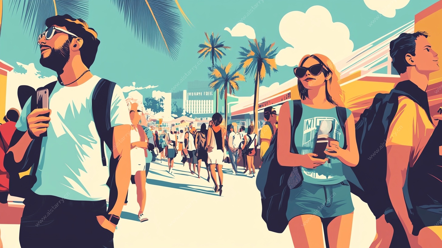 街头漫步的时尚人群