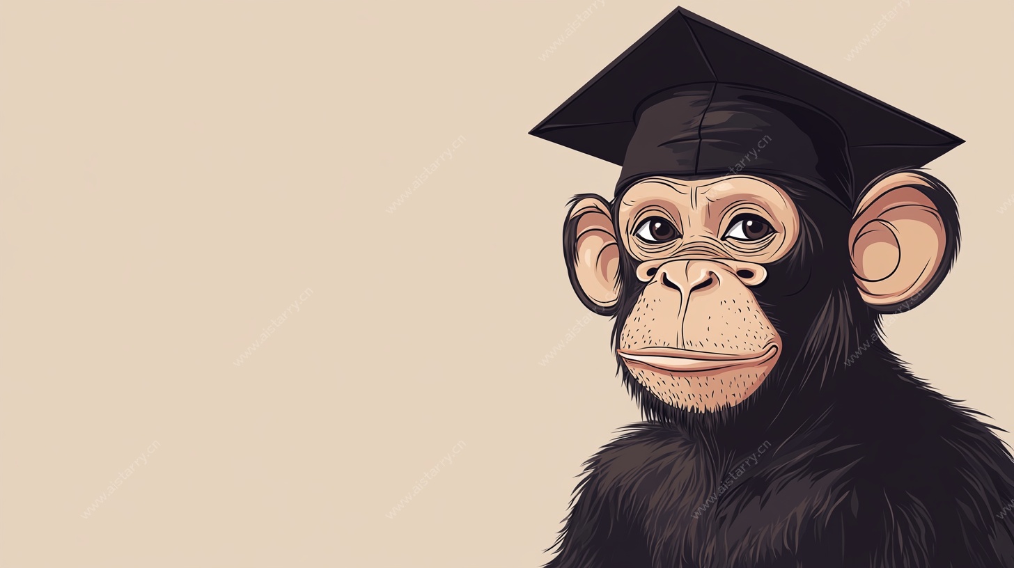 戴学士帽的黑猩猩