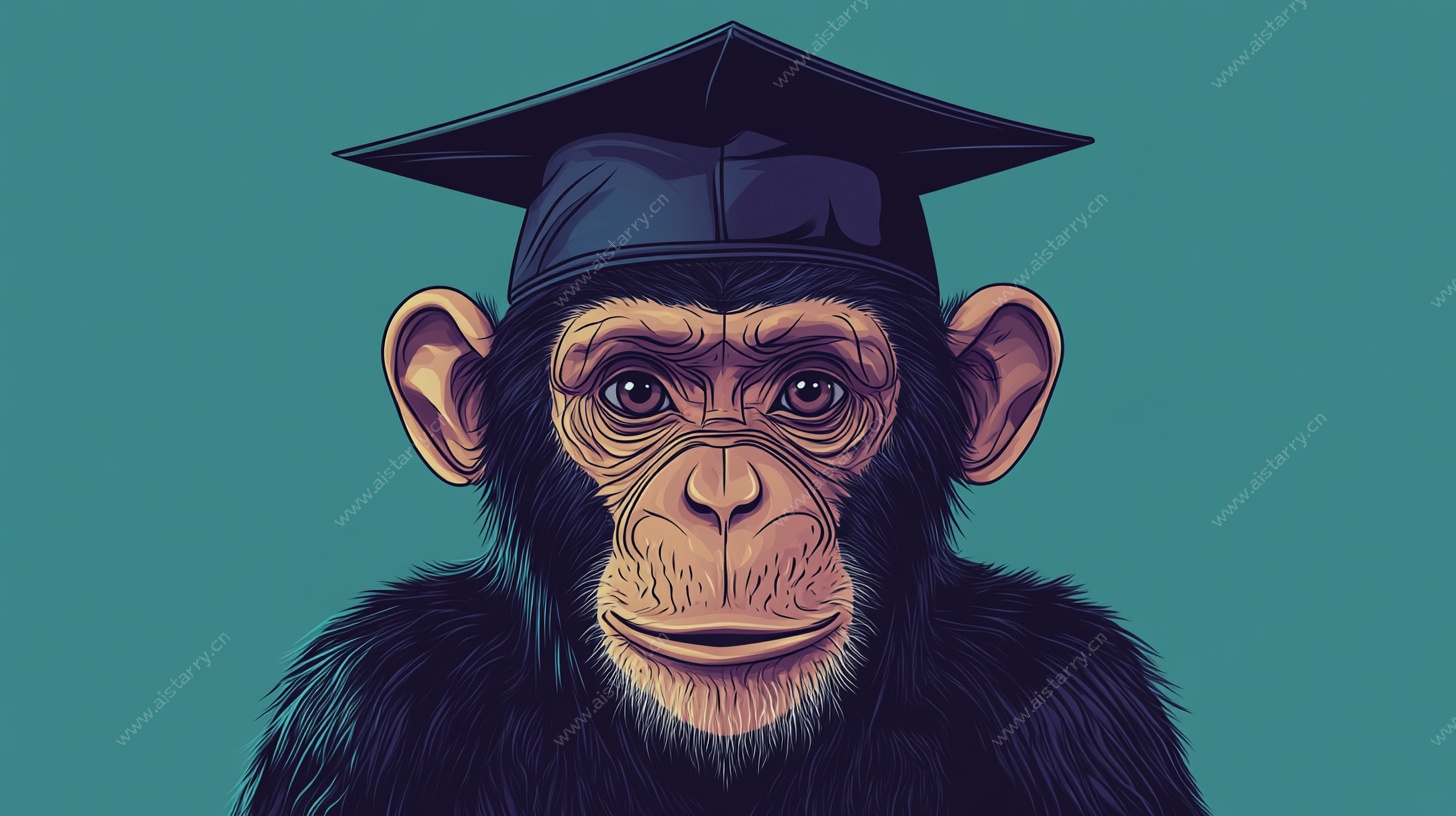 戴学士帽的黑猩猩