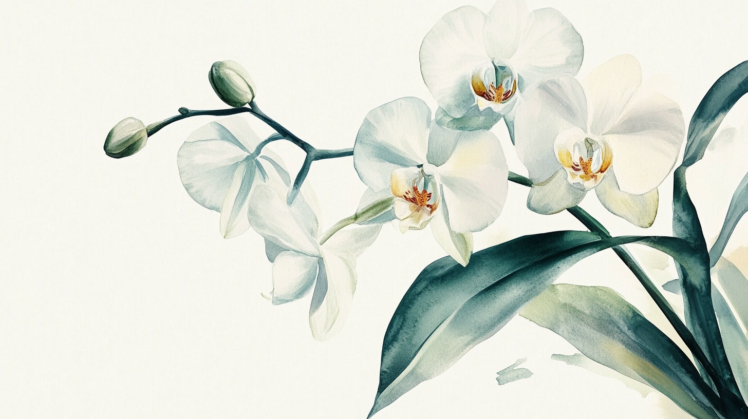 白色兰花插画