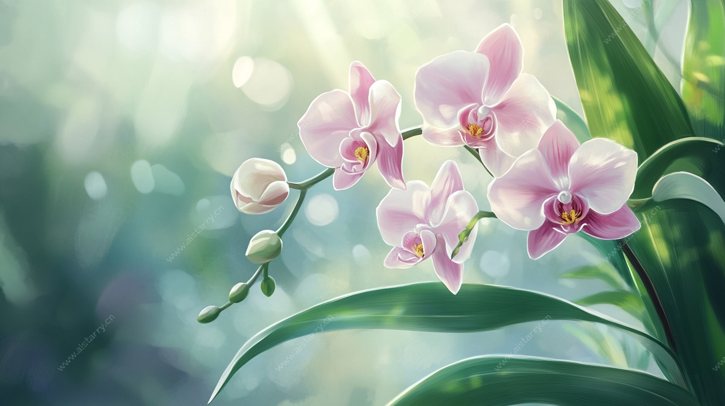 梦幻粉色蝴蝶兰特写