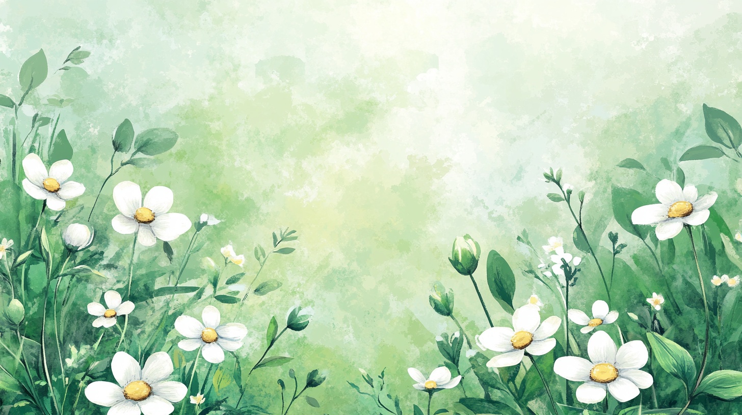 清新雏菊绿植背景图