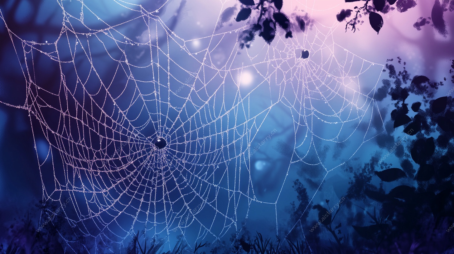 梦幻蛛网夜景图