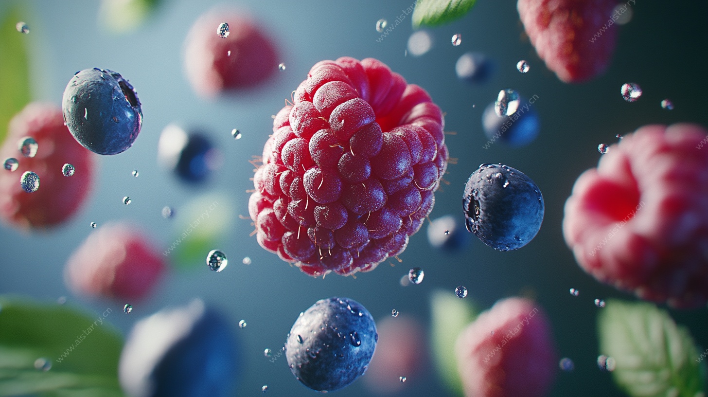 飞舞的浆果与水珠