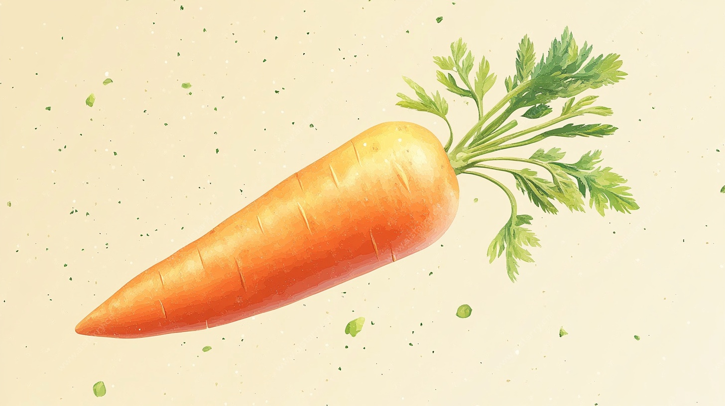 水彩胡萝卜插画