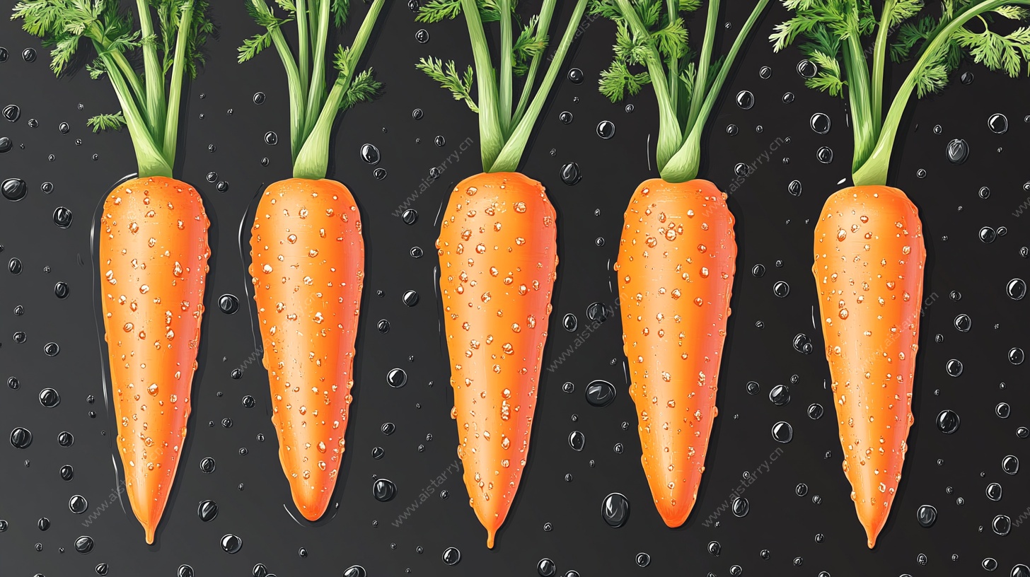 新鲜胡萝卜 水珠点缀