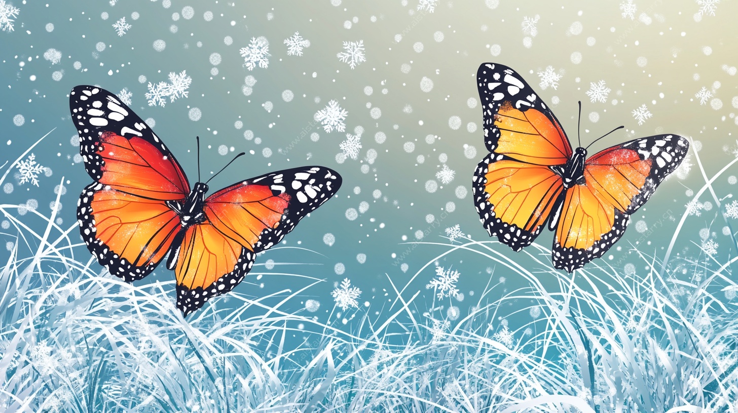 冬日蝶舞图