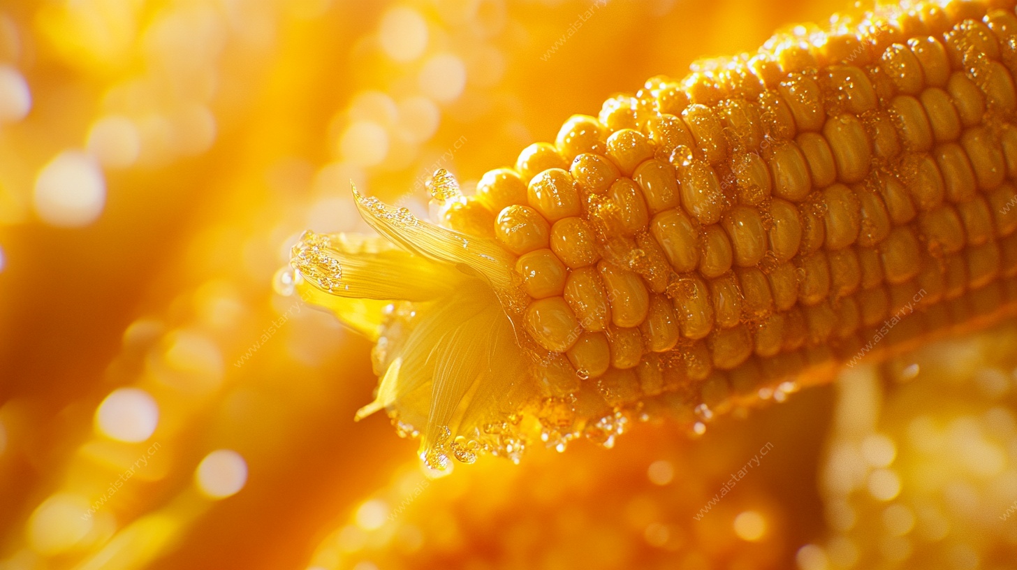 阳光下的金黄玉米