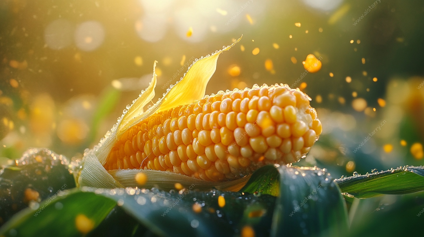 阳光下的鲜嫩玉米