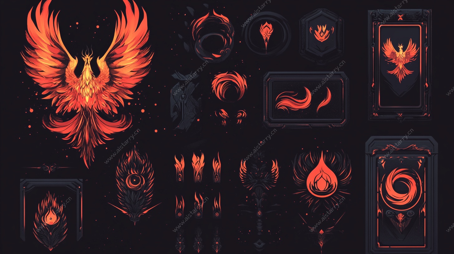 火焰凤凰元素设计集合