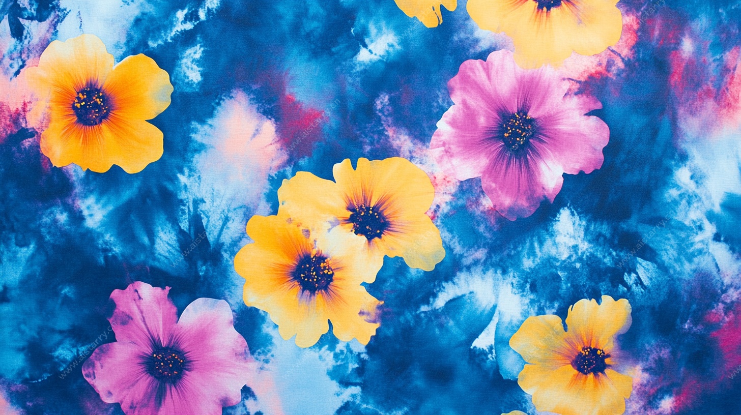 水彩花卉梦幻图案背景