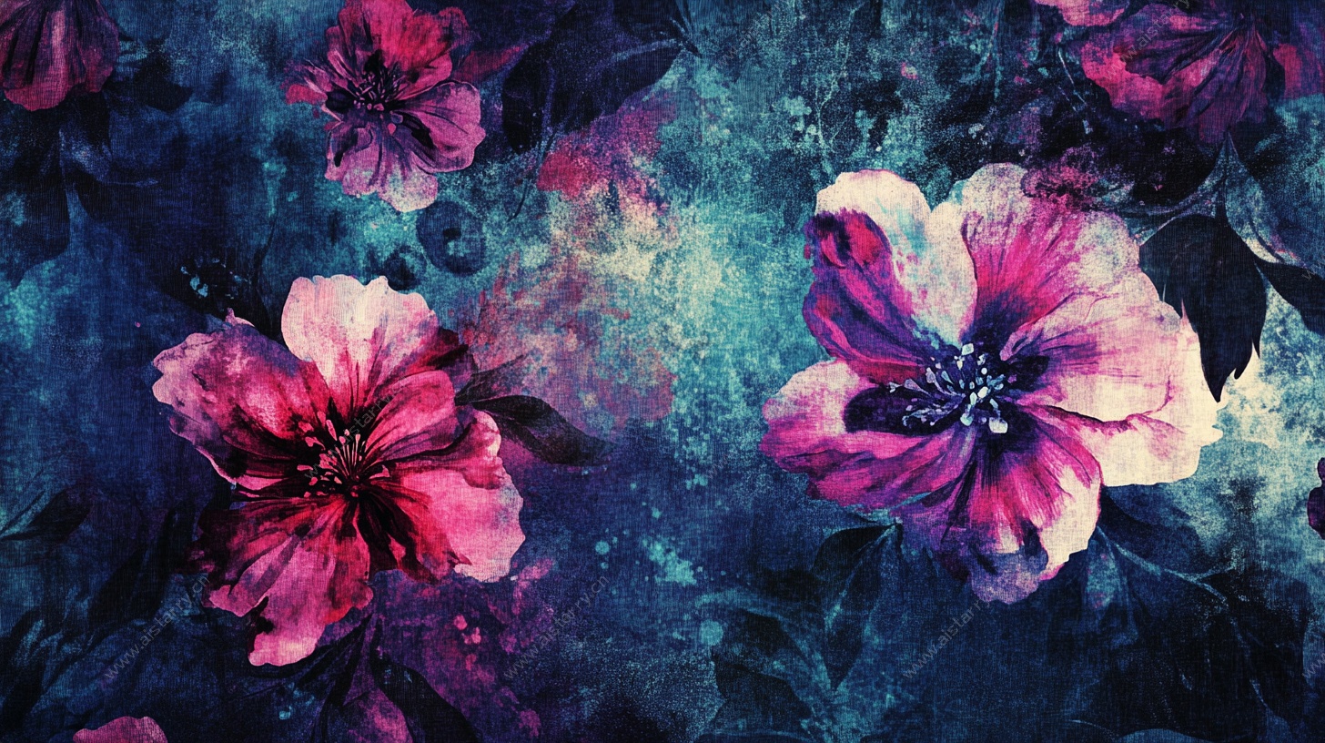 梦幻花卉抽象背景图