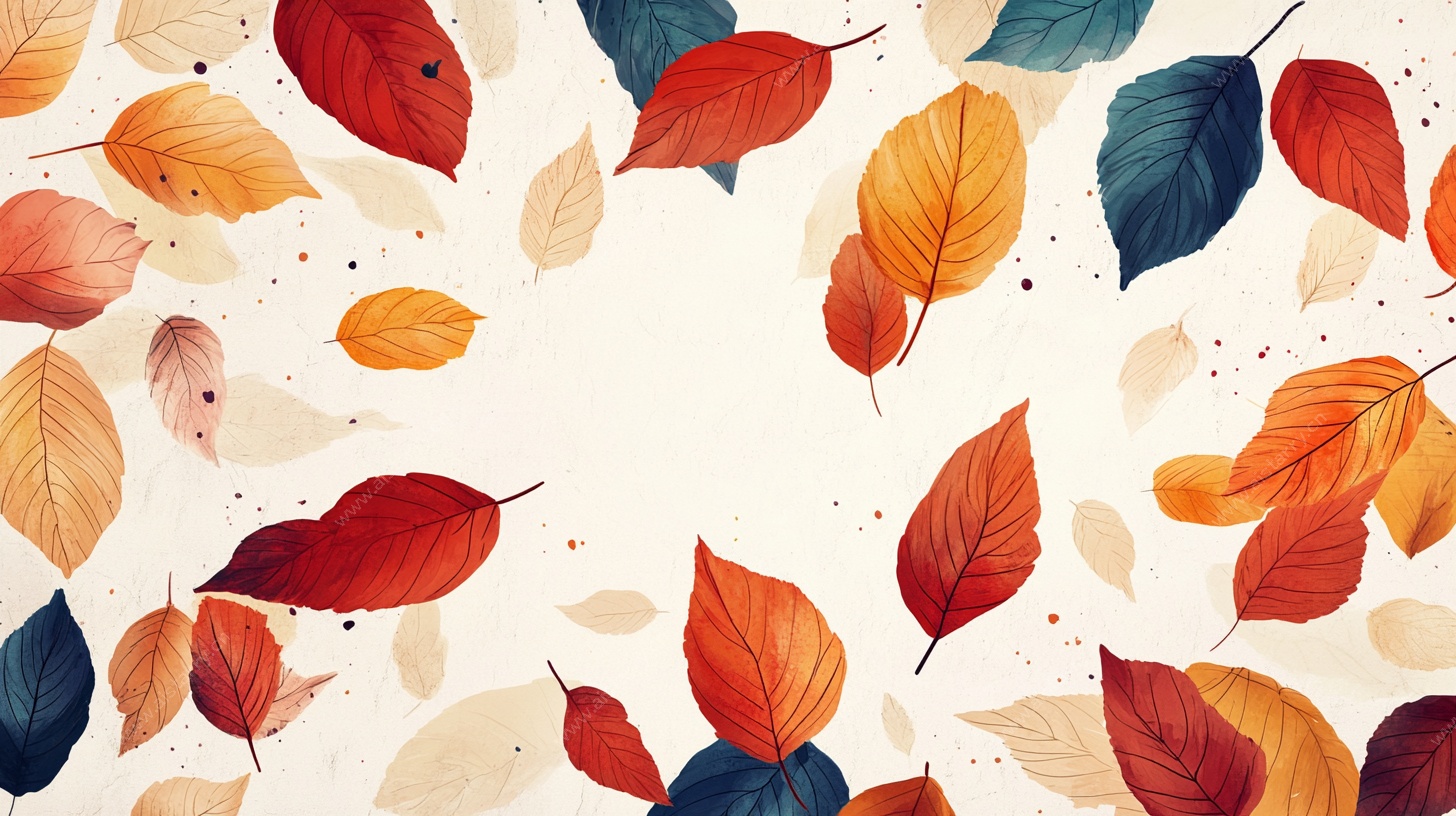 秋日缤纷落叶背景图