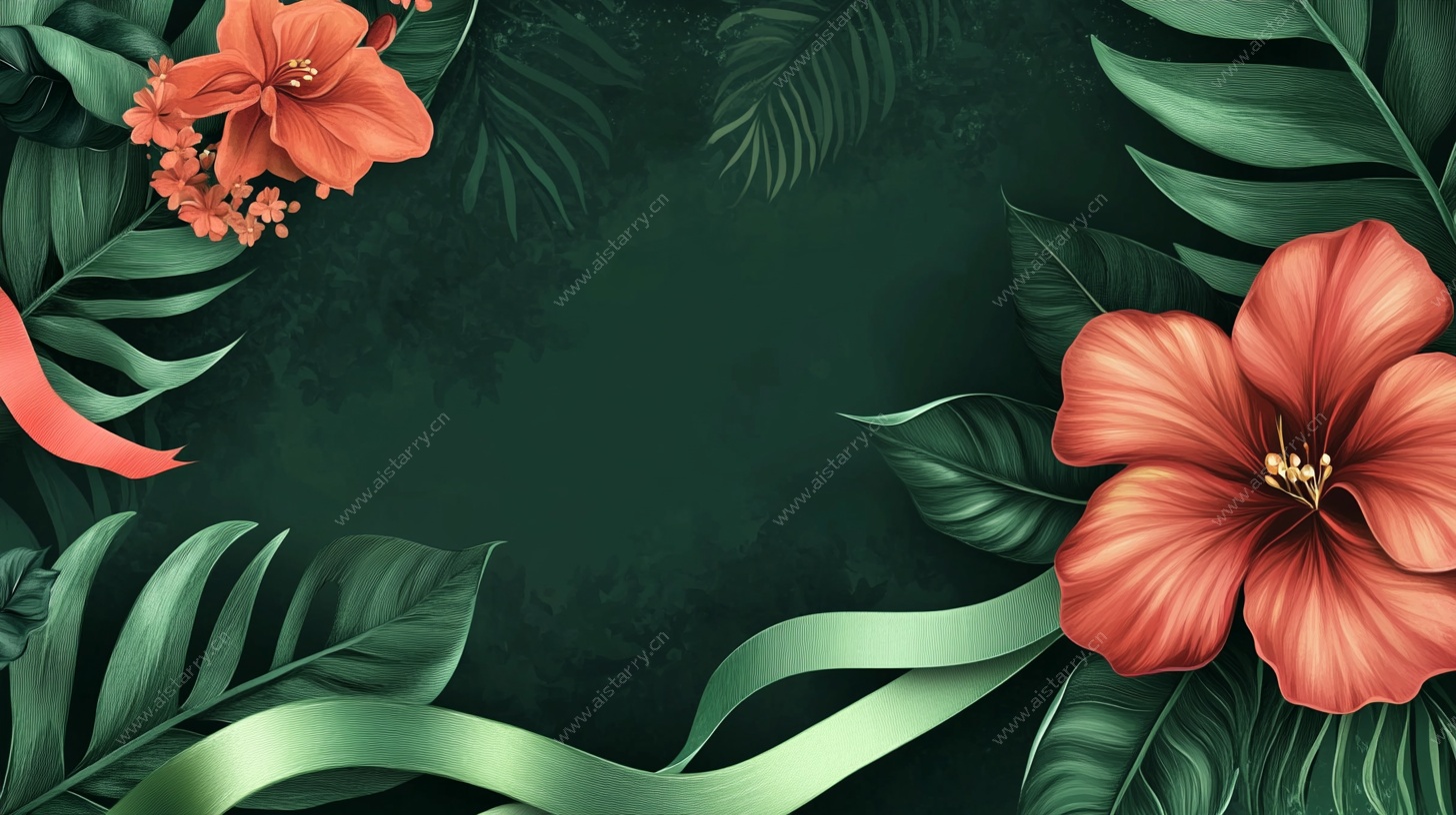 热带花卉绿植背景图
