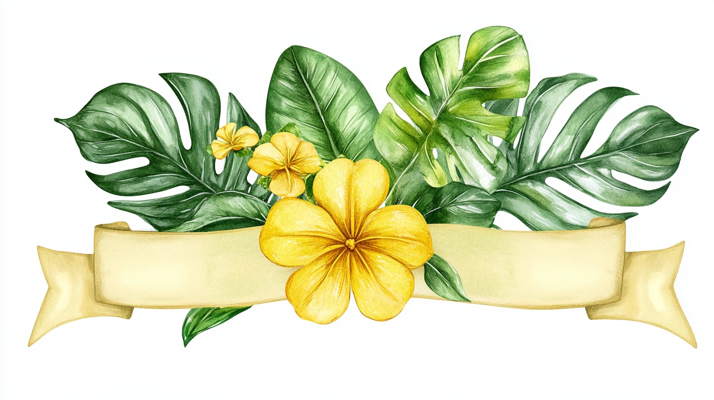 热带花卉横幅插画