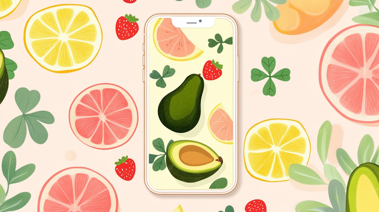 水果主题手机壳插画