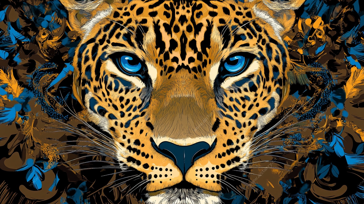 蓝眸猎豹的野性艺术