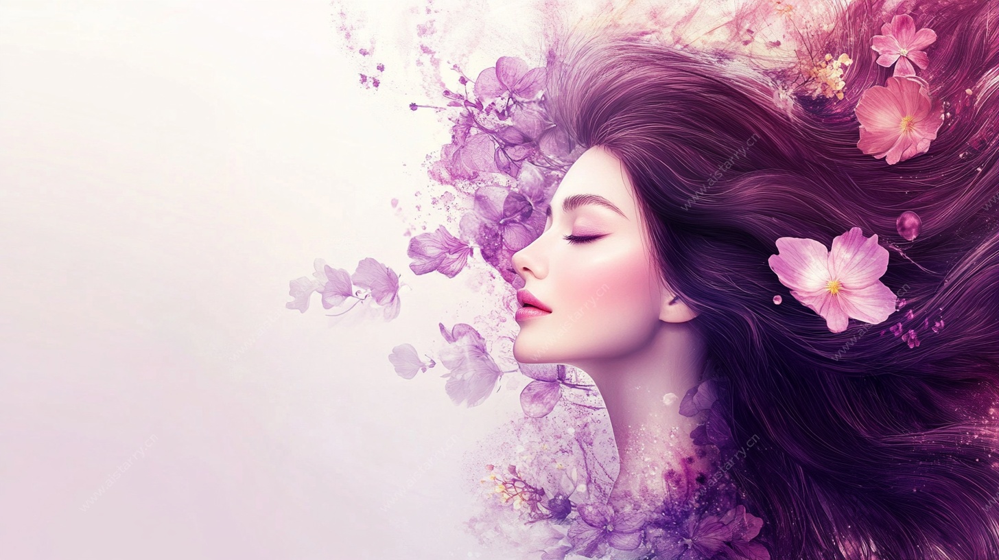 梦幻花漾女子头像