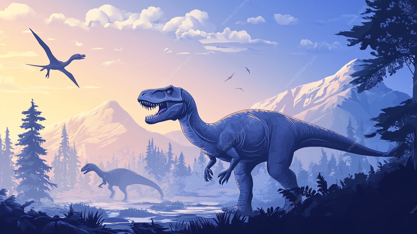 史前恐龙的壮丽自然景观