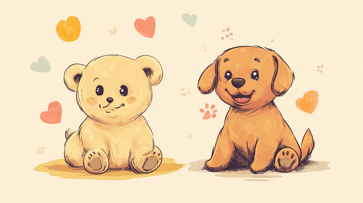 小熊小狗的温馨时刻