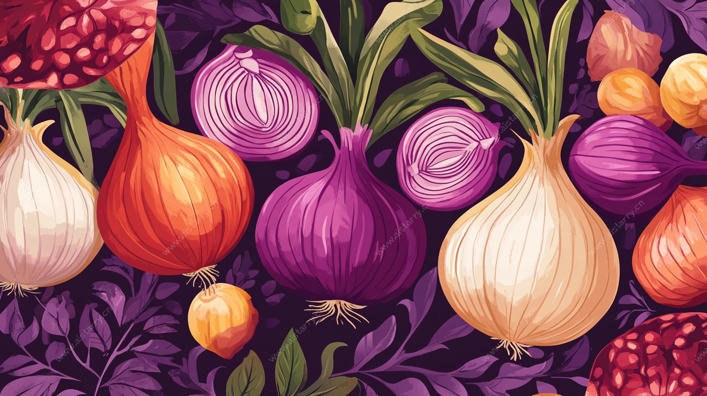 多彩洋葱插画