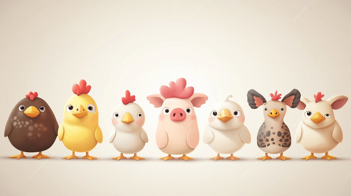 可爱卡通家禽动物大集合
