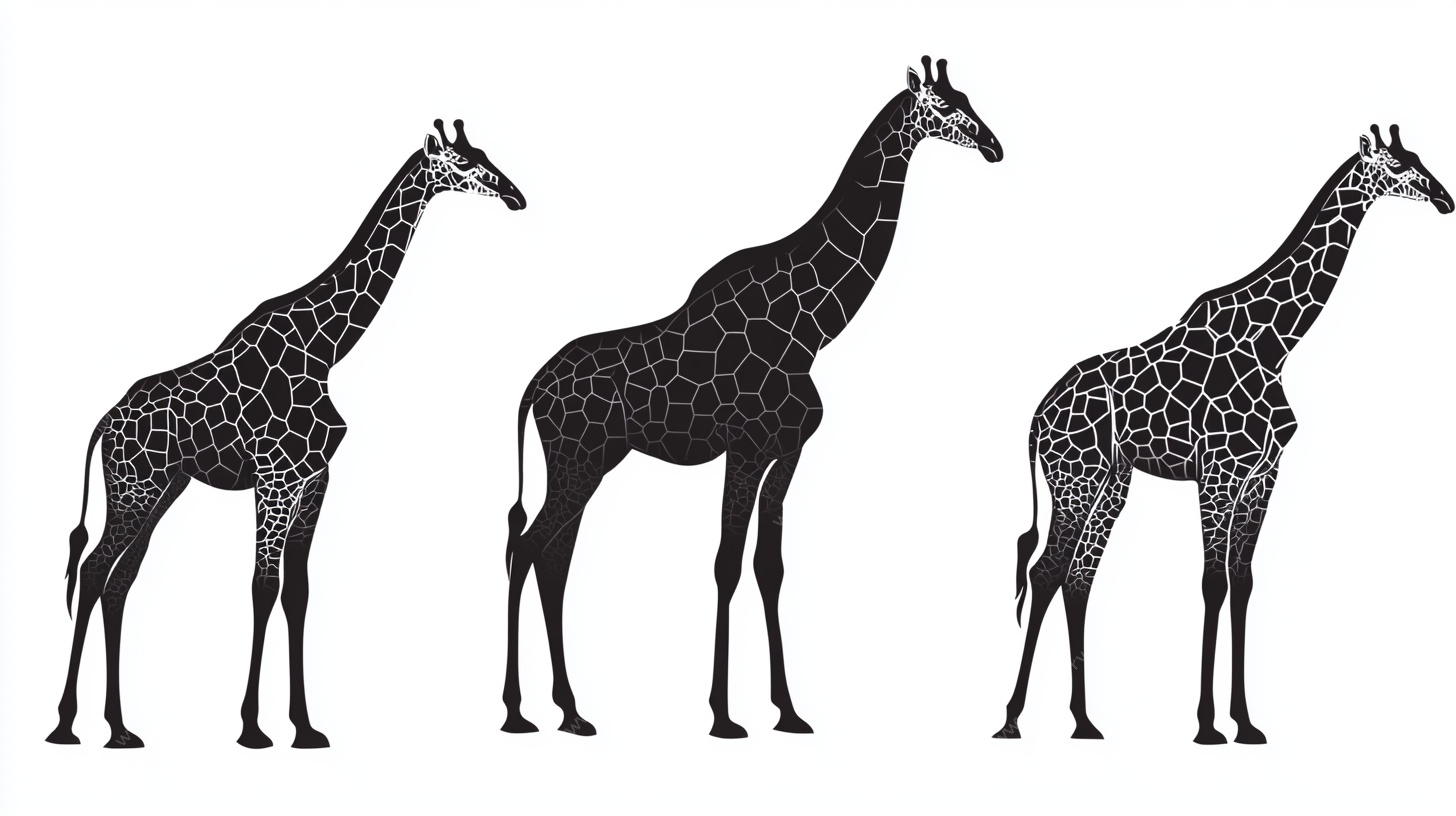 三只长颈鹿剪影