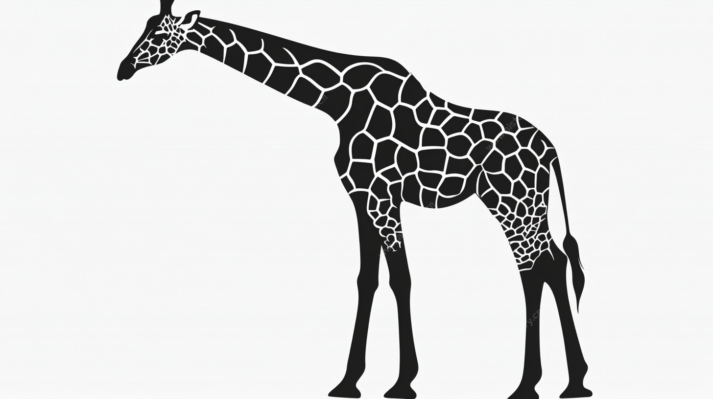 长颈鹿剪影图案设计