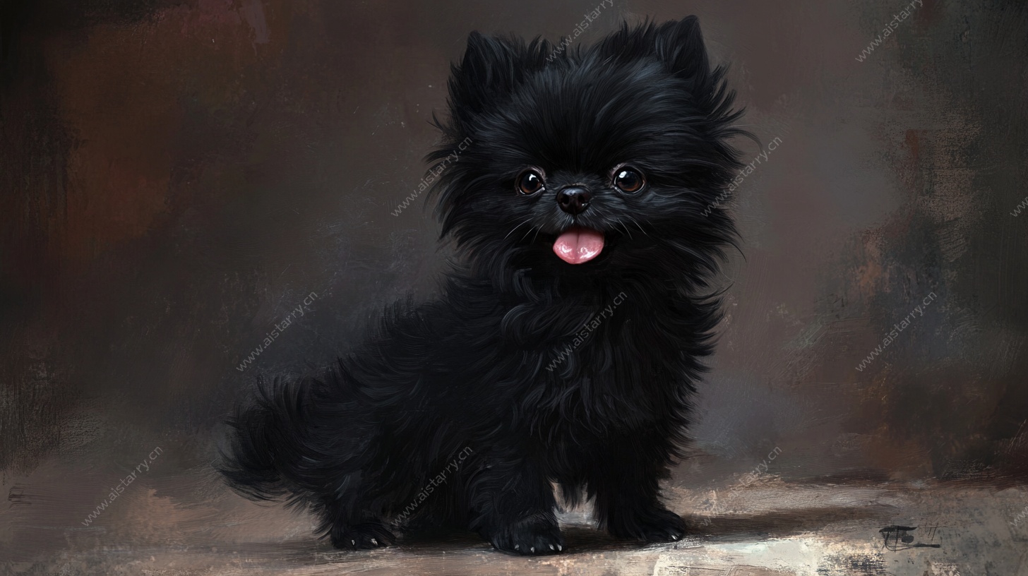 可爱黑毛小狗萌态写真