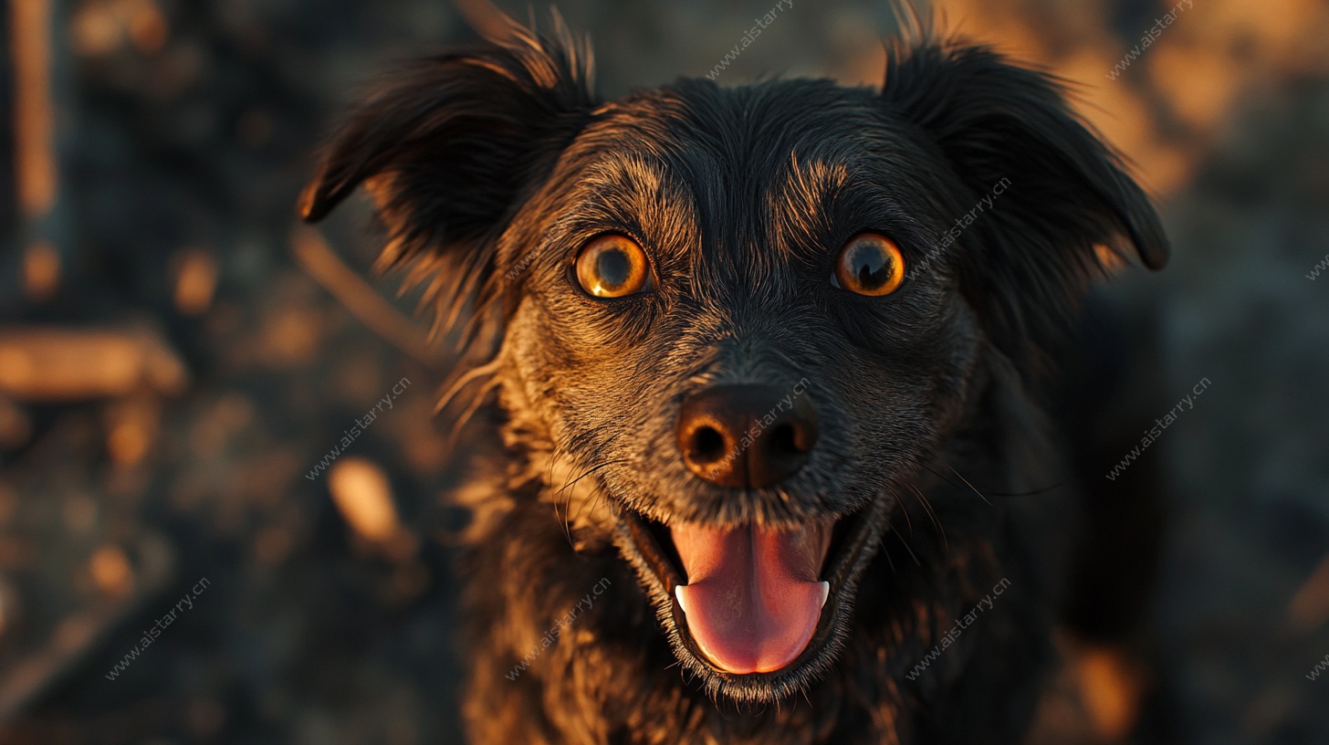 阳光下的欢乐小狗