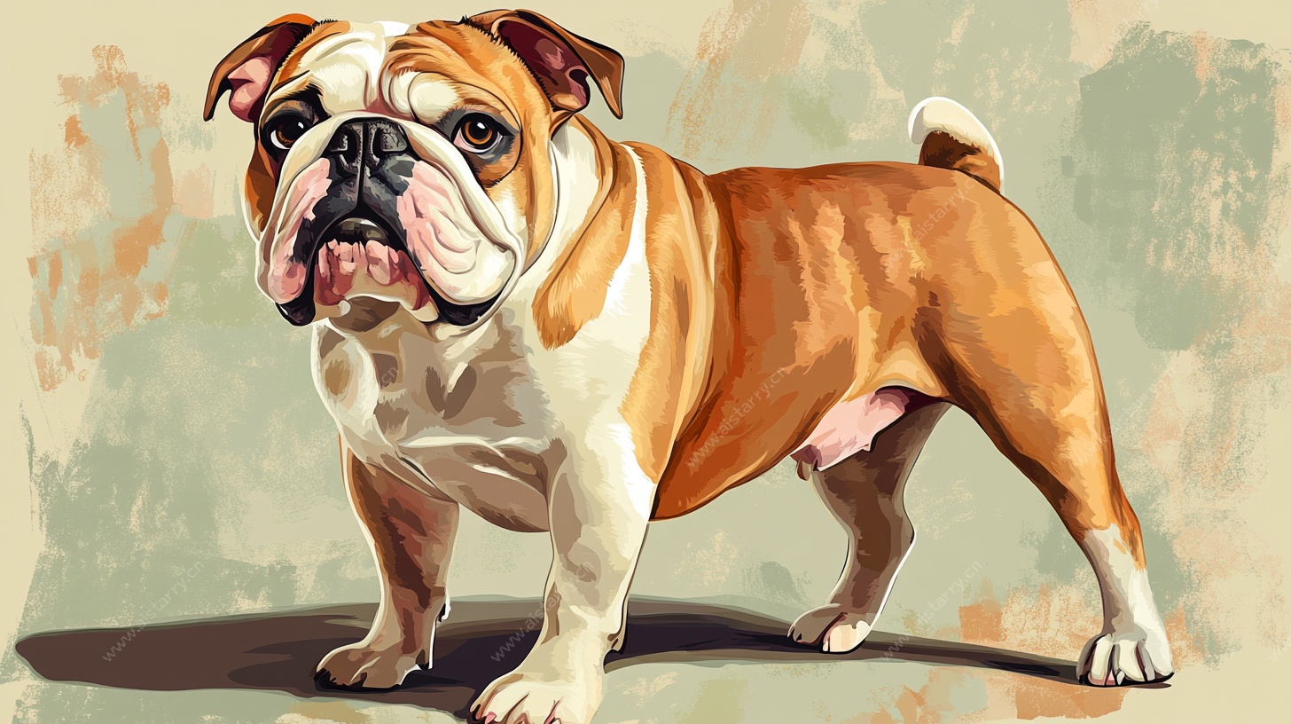 英国斗牛犬插画