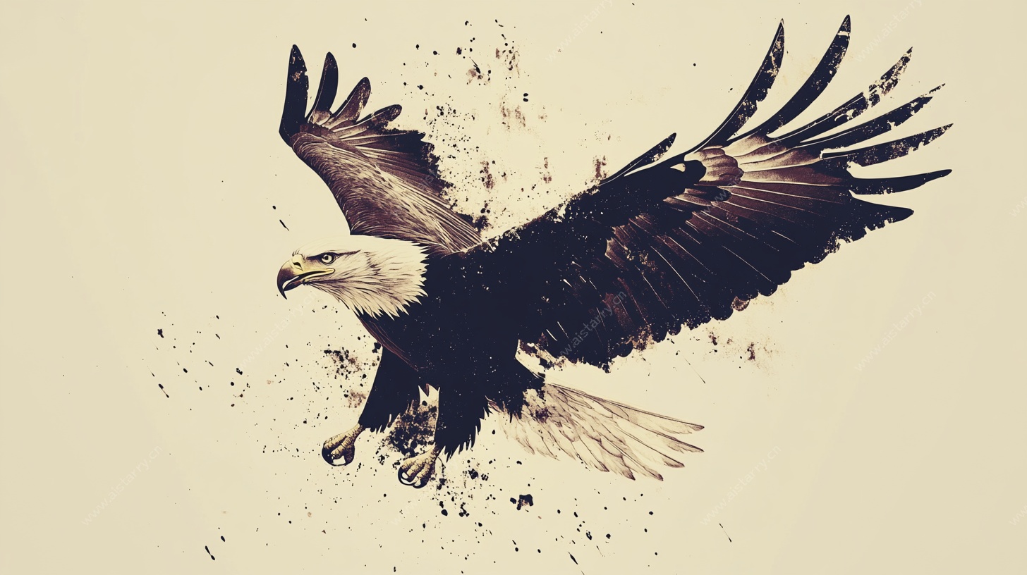展翅雄鹰艺术插画