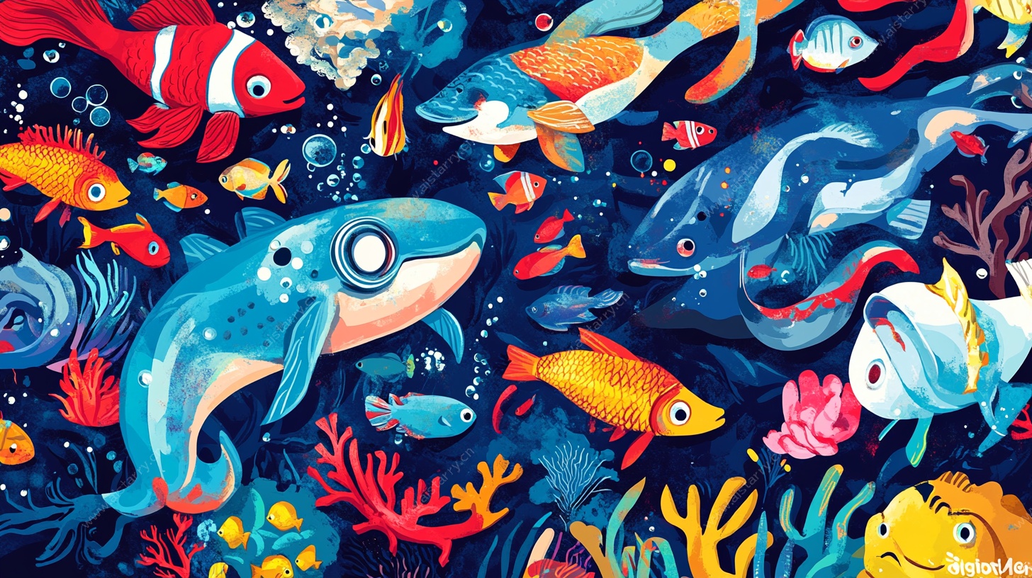 缤纷海底世界插画