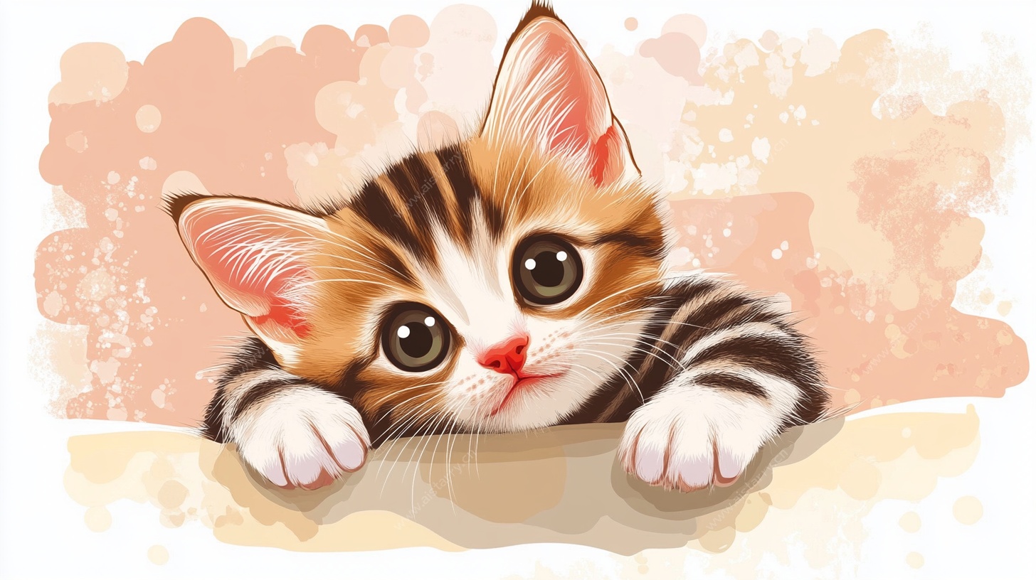 可爱小猫咪探出脑袋