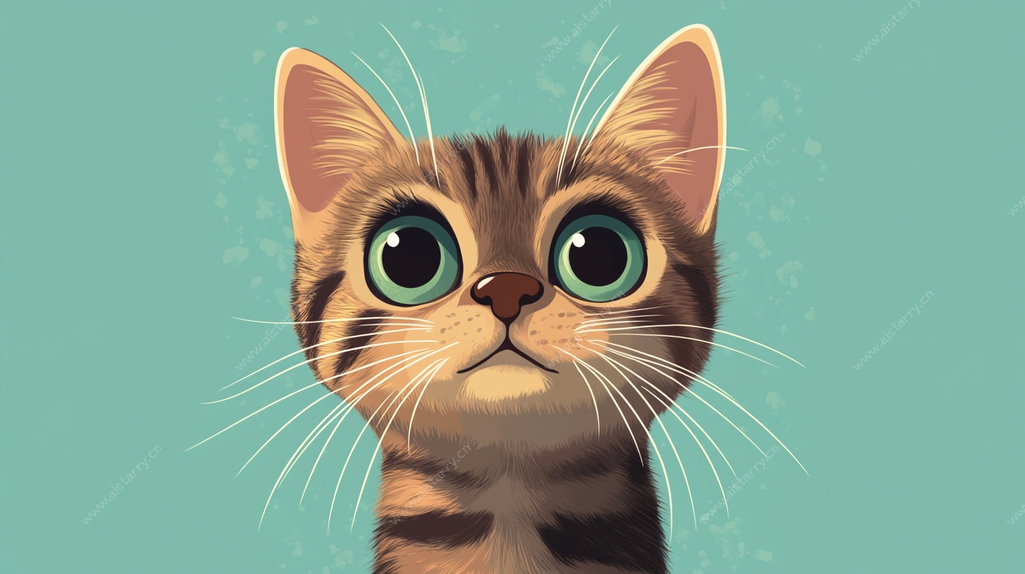 可爱斑纹猫的萌趣肖像